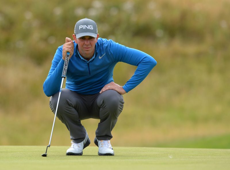 AUCHTERARDER, SCOTLAND - AUGUST 11:    Charlie Ford of GB 2 lines up a putt on the 13th green during the team competition mixed - foursomes stroke play during day four of the European Golf Team Championships at Gleneagles on August 11, 2018 in Auchterarder, Scotland. This event forms part of the first multi-sport European Championships. (Photo by Mark Runnacles/Getty Images)