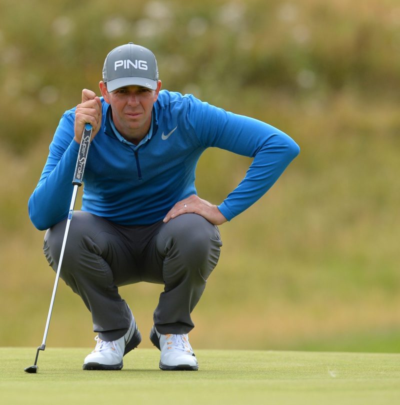 AUCHTERARDER, SCOTLAND - AUGUST 11:    Charlie Ford of GB 2 lines up a putt on the 13th green during the team competition mixed - foursomes stroke play during day four of the European Golf Team Championships at Gleneagles on August 11, 2018 in Auchterarder, Scotland. This event forms part of the first multi-sport European Championships. (Photo by Mark Runnacles/Getty Images)